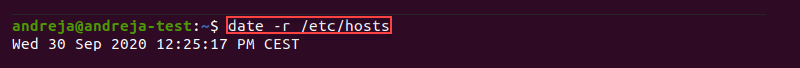The last date the file was modified in linux