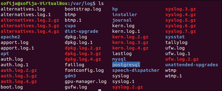 How to list all Linux log files in command line.