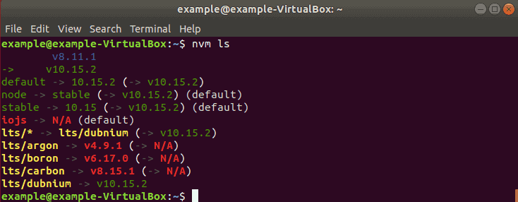 list installed nodejs versions