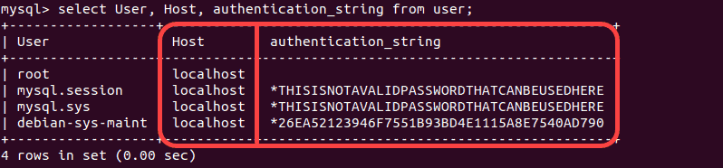 List of users in additon to their passwords and hostnames.