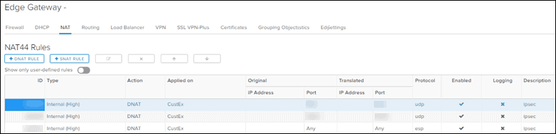 managing nat rules in vcloud director