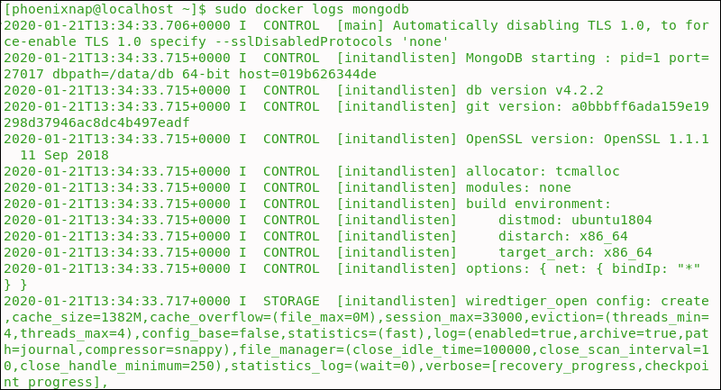 A list of Docker Logs.