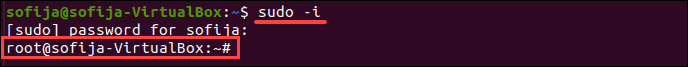 Move to root shell using the sudo command.