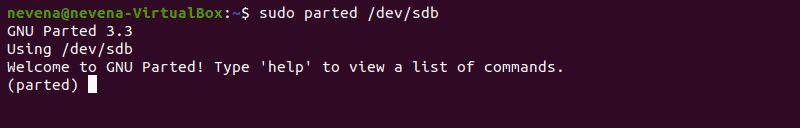 Open the storage disk you intend to partition.