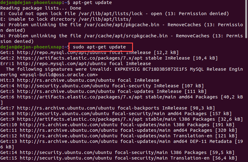 system updating the official repositories when sudo invoked
