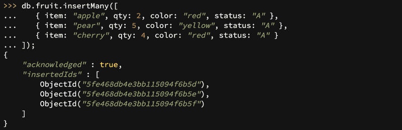 Creating a MongoDB collection using MQL