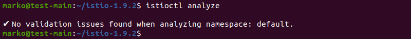 Analyzing Istio system to find possible validation issues using the istioctl tool