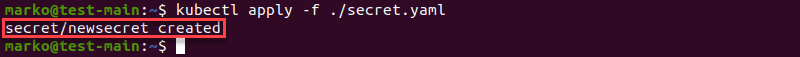 Using kubectl apply to create a secret from a file