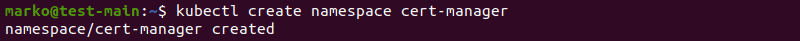Creating a namespace for cert-manager using kubectl