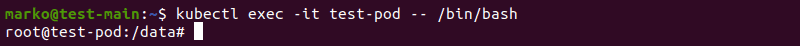 Bashing into a pod by using kubectl exec