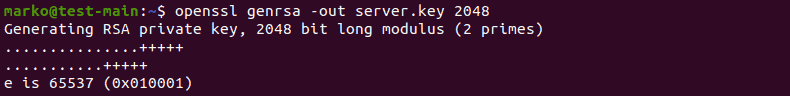 Generating an encrypted server key for certificate signing using OpenSSL