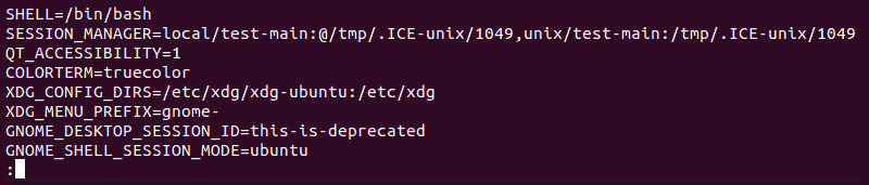 Using the printenv command to see all environment variables