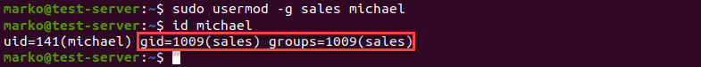 Changing user's primary group with usermod -g