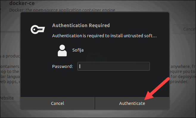 authentication required to install deb package