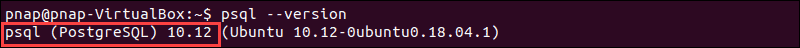 Pslq version displayed using the psql -V command.