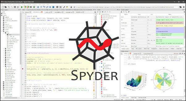 Spyder IDE with the official logo in the center