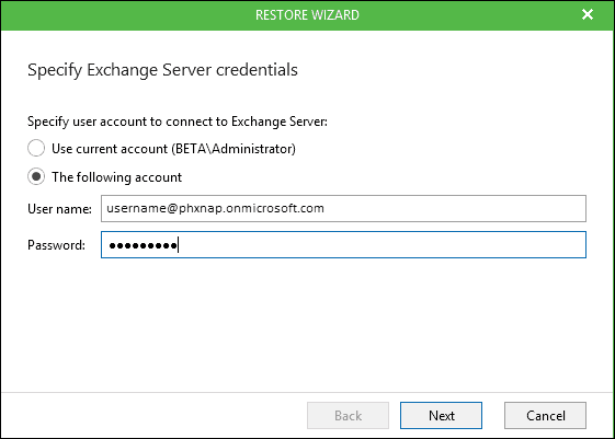 restore data for a single mailbox 1