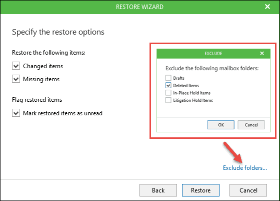 restore data for a single mailbox 2