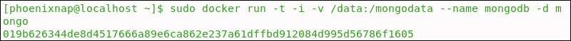 MongoDB container is successfully initiated.