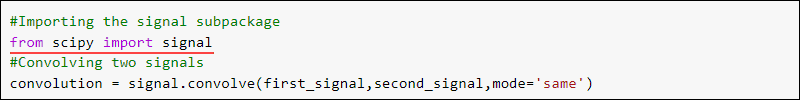 SciPy signal convolve example