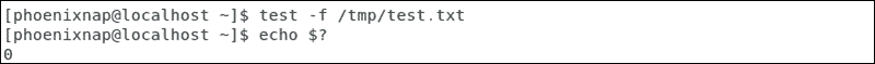 The result 0 indicates that the file is found.