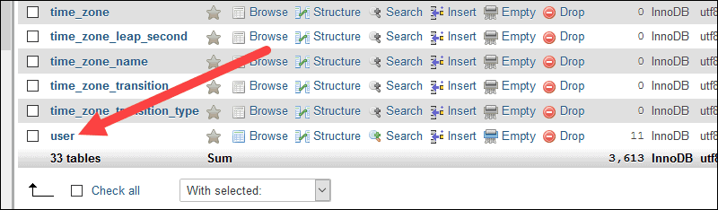 Select a database that contains the tables for the csv files.