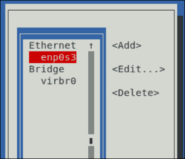 Choose network interface which you want to configure.