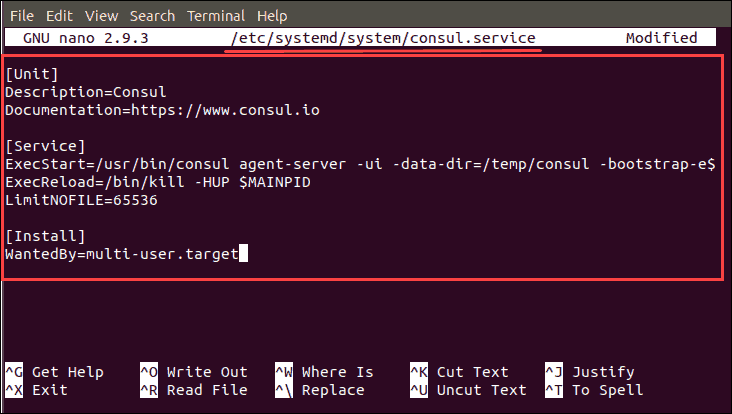 service definition file for consul