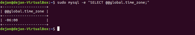 using the global timezone command in MySQL