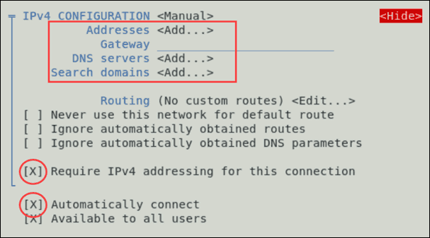 Set a static IP address using GUI.