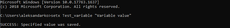 Setting a user-specific environment variable via the Command Prompt