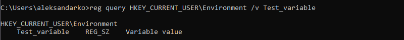 Listing a specific user environment variable in the registry