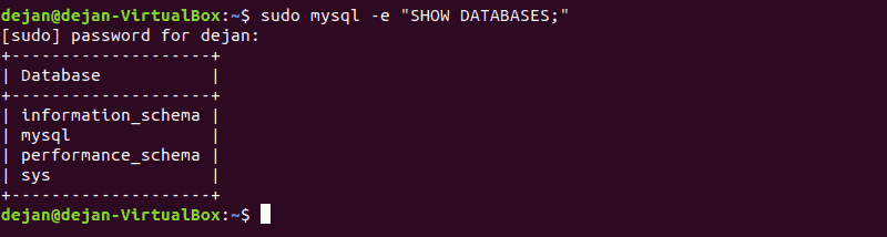 viewing list of MySQL databases
