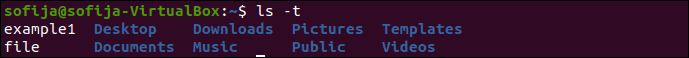Sort directories and files by time and date using ls command.