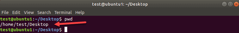 example of a working directory ssh command terminal