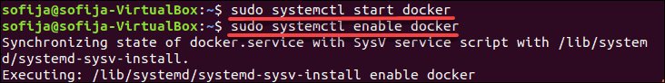 Ensuring that the Docker service has started and is set up to enable at boot time.