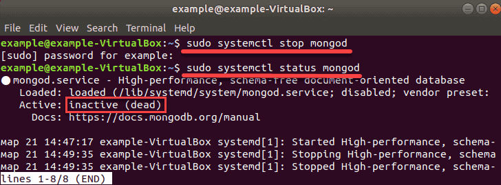 disable the database service so it does not start on boot