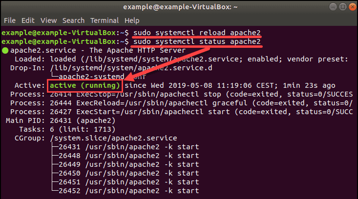 reloading a service in linux