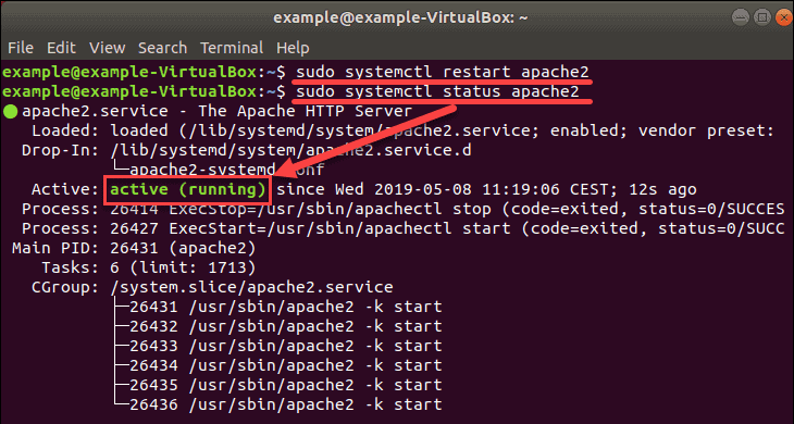 systemctl command restarting service