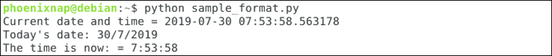 Information displayed in requested format.