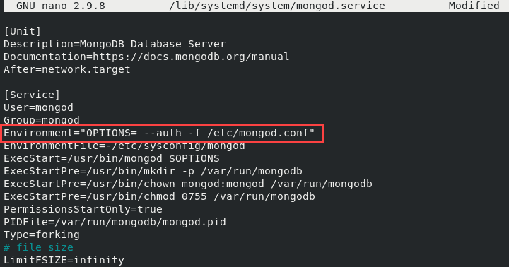Turning on Mongo authentication