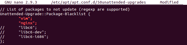ehample of adding packages to a list