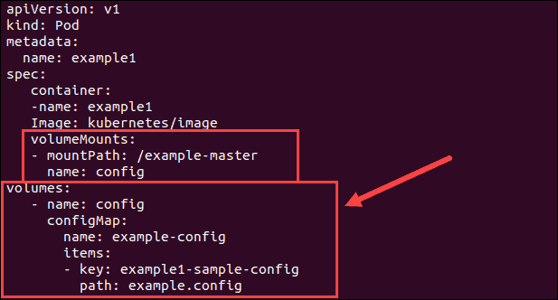 Use ConfigMap as volume.