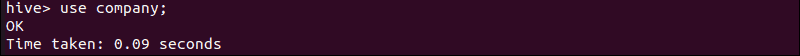 Selecting database in Hive.