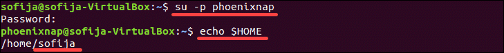 The su command to use a different user in the same environment