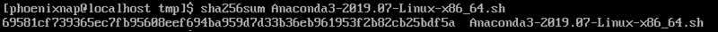 Anaconda hash value example