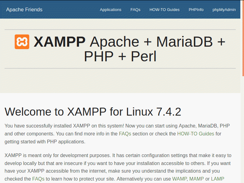 How to verify XAMPP installation.