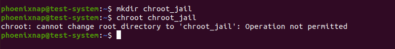 The result of an unsuccessful chroot attempt