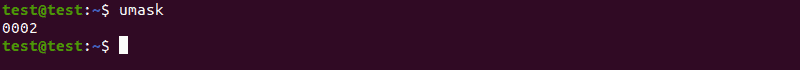 Checking the current permission mask using the umask command