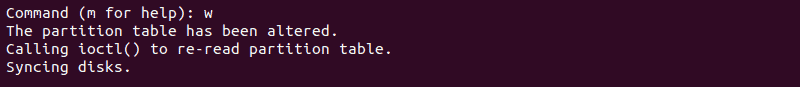 Writing changes on disk.